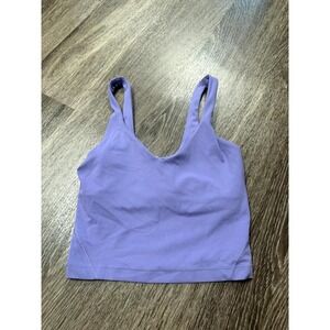 Lululemon Align Tank Top Purple Nulu Yoga Crop Bra Size 0 LW1DUDS